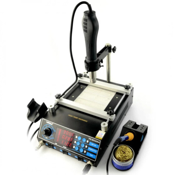Soldering station 3in1 Yihua 853AAA - preheater + + tip-based + hotair with fan
