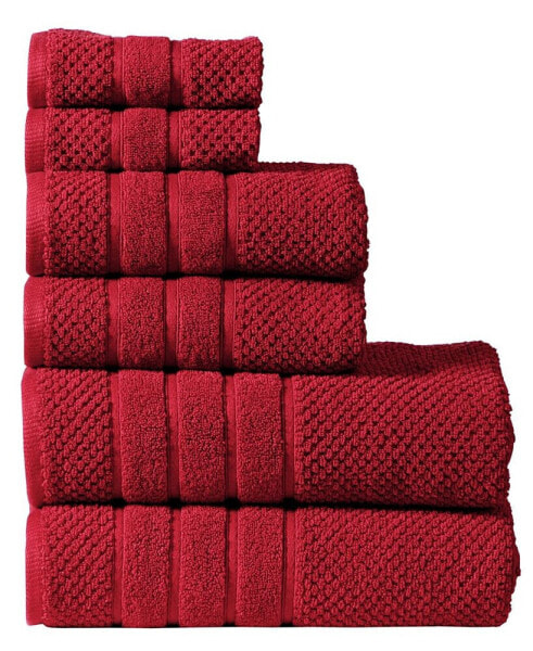 Feather and Stitch Waffle 6-PC. Towel Set