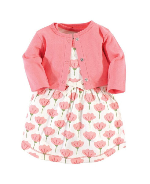 Baby Girls Baby Organic Cotton Dress and Cardigan 2pc Set, Tulip