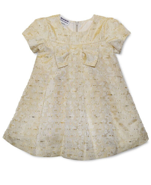 Baby Girls Bow-Front Shimmering Swing Dress