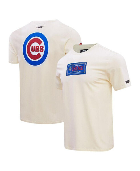 Men's Cream Chicago Cubs Club Member Badge T-Shirt