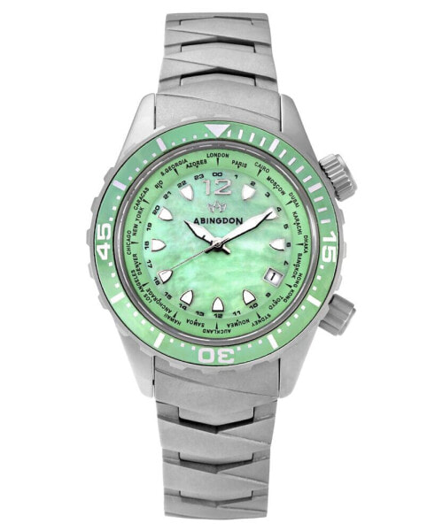 Часы Abingdon Co women's Automatic Marina Divers Silver-Tone Titanium Watch