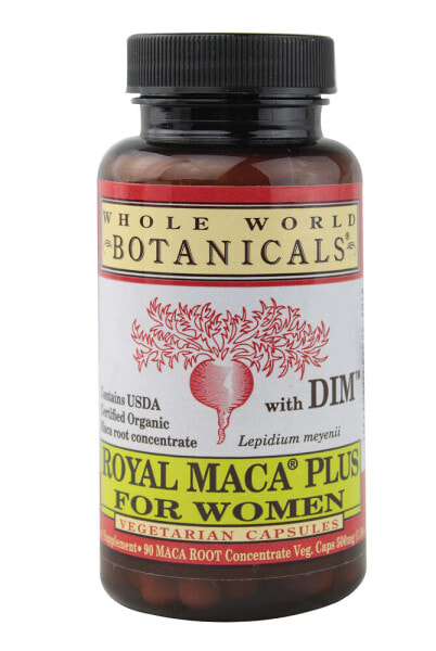 Whole World Botanicals Royal Maca Plus for Women Премиальная мака для женщин для повышения женского либидо 500 мг 90 растительных капсул