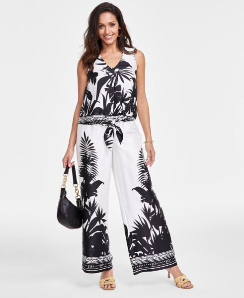 Women's Printed Wide-Leg Pants, Created for Macy's