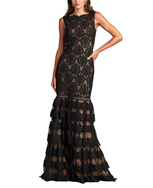 Women's Aniyah Tiered Embroidered Tulle Gown