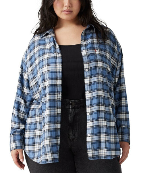 Plus Size Henri Long-Sleeve Flannel Shirt