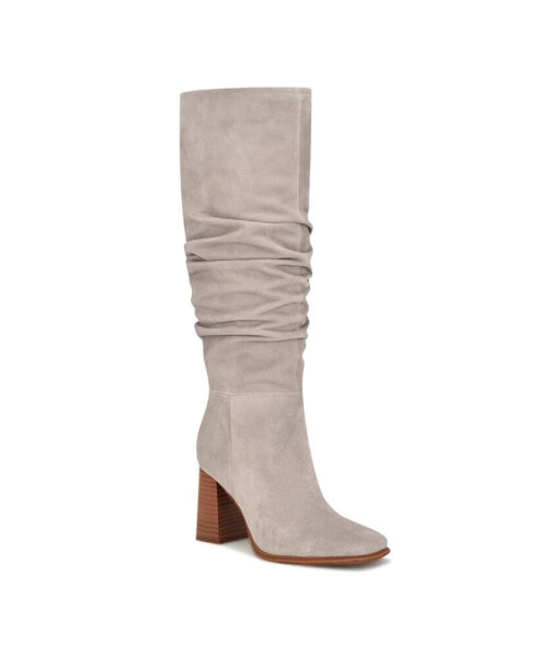 Women's Domaey Stacked Block Heel Dress Regular Calf Boots