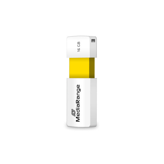 Флеш-накопитель Mediarange MR972 - 16 ГБ - USB Type-A - 2.0 - 12 МБ/с - Slide - White, Yellow