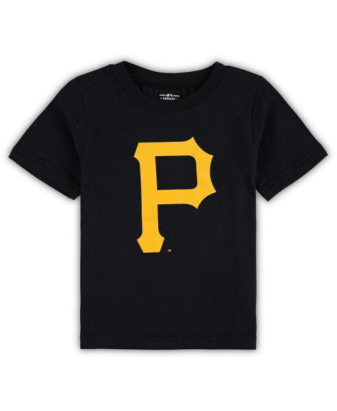 Toddler Boys and Girls Black Pittsburgh Pirates Team Crew Primary Logo T-shirt