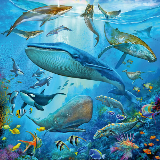 Пазл классический Ravensburger Unterwasserwelt 3x49 элементов (Дельфины)