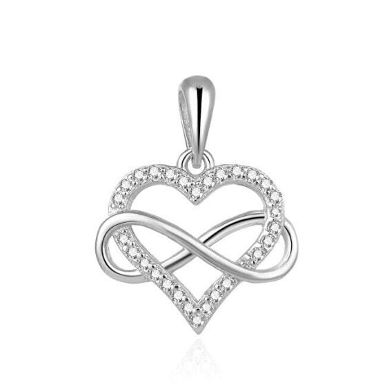 Romantic silver pendant with zircons Infinite love AGH542L