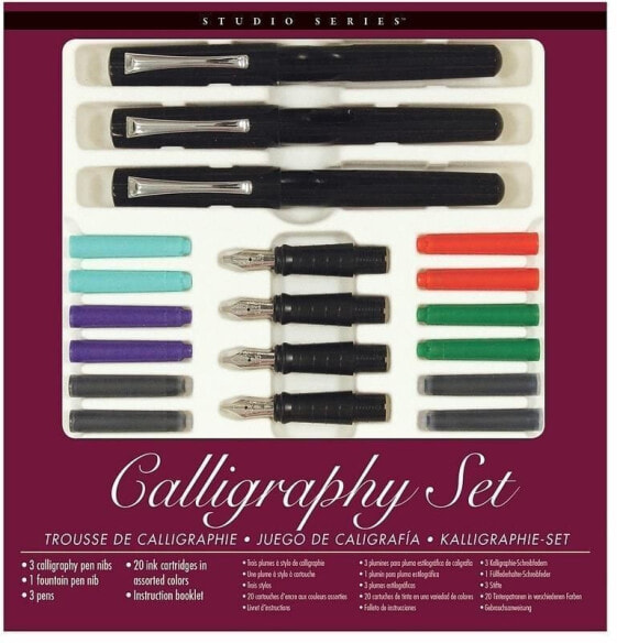 Ручки для каллиграфии Peter Pauper Press 4 шт. 1,1 мм-1,9 мм +20 чернильных картриджей