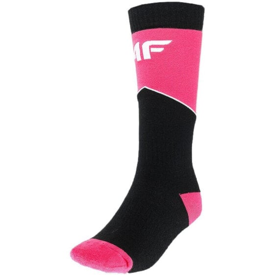 Носки для лыж для девочек 4F FNK F118 горячий розовый неон 4FJWAW23UFSOF118 55N