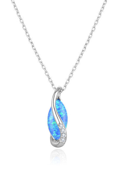 Silver necklace with synthetic opal AGS1324 / 47