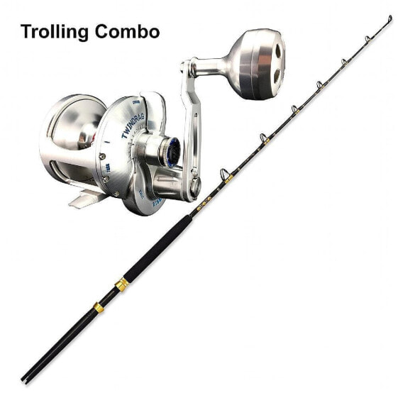 Trolling Combo Accurate Valiant BVL-600S Silver and CHAOS ECL 30-50 6FT Gold