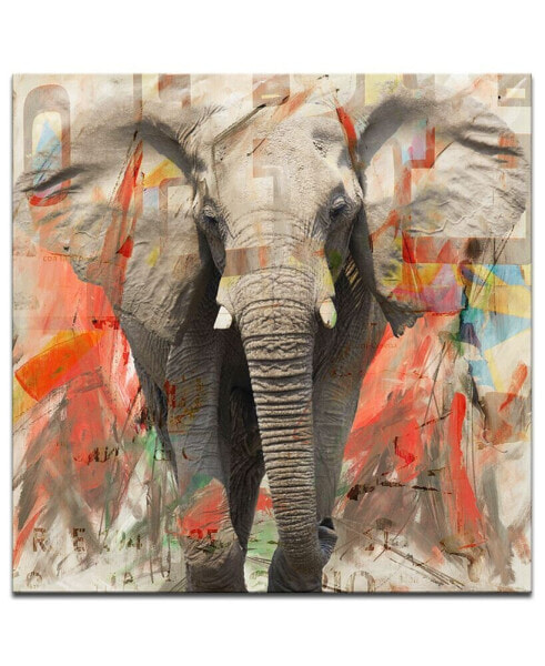 'Saddle Ink Elephant I' Canvas Art Print