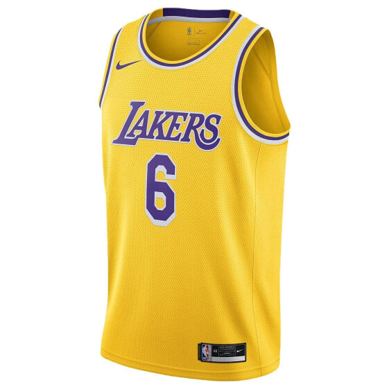 [CW3669-738] Mens Nike LOS ANGELES LAKERS LEBRON JAMES GOLD #6 ICON SWINGMAN JER