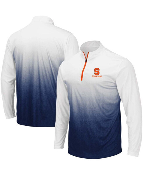 Куртка на молнии четверть-зип с логотипом команды Colosseum Mens Navy Syracuse Orange Magic.