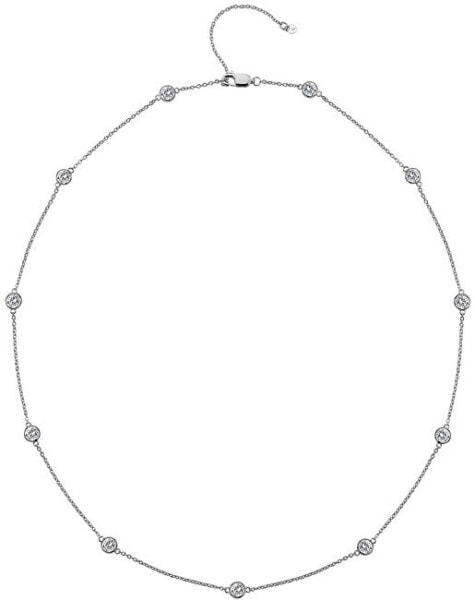 Luxury silver necklace with topazes and genuine diamond Willow DN130