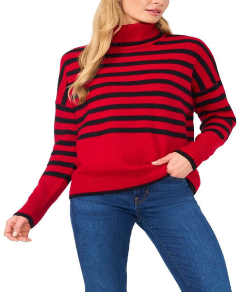 Women's Striped Turtleneck Sweater