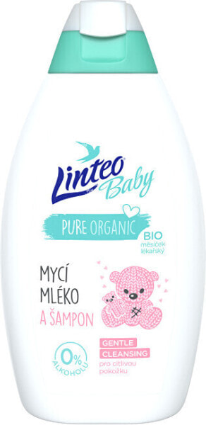 LIneo Baby Pure Organic Cleansing Milk and Shampoo Нежно очищающее детское молочко и шампунь  425 мл