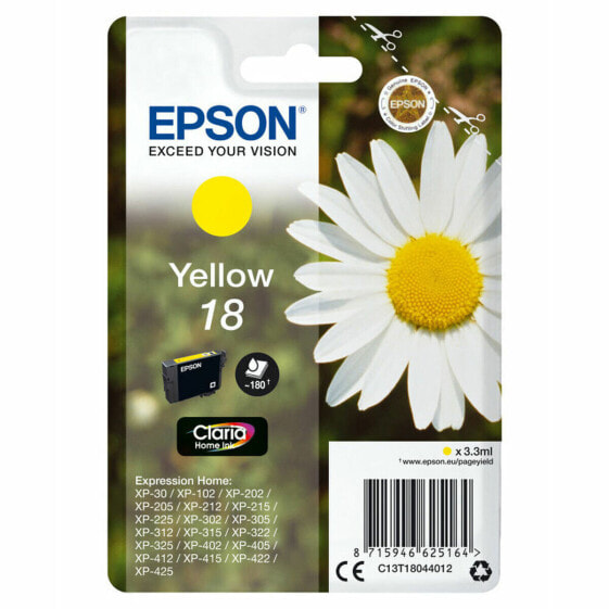 Картридж с Совместимый чернилами Epson C13T18044012 Жёлтый