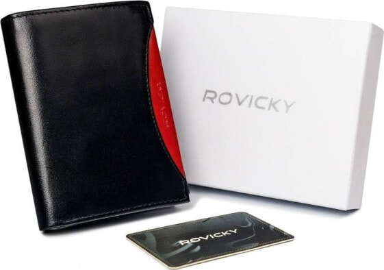 Rovicky Kup Przydasie ROVICKY Bogato wyposażony portfel męski z naturalnej skóry licowej Rovicky