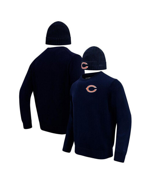 Свитер и шапка Pro Standard для мужчин Navy Chicago Bears в подарочной упаковке