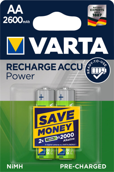 Varta 05716 - Rechargeable battery - AA - Nickel-Metal Hydride (NiMH) - 1.2 V - 2 pc(s) - 2600 mAh