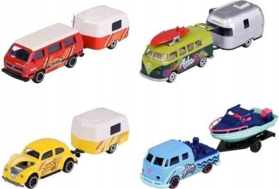 Majorette Pojazd Majorette Volkswagen z przyczepką 4 rodzaje