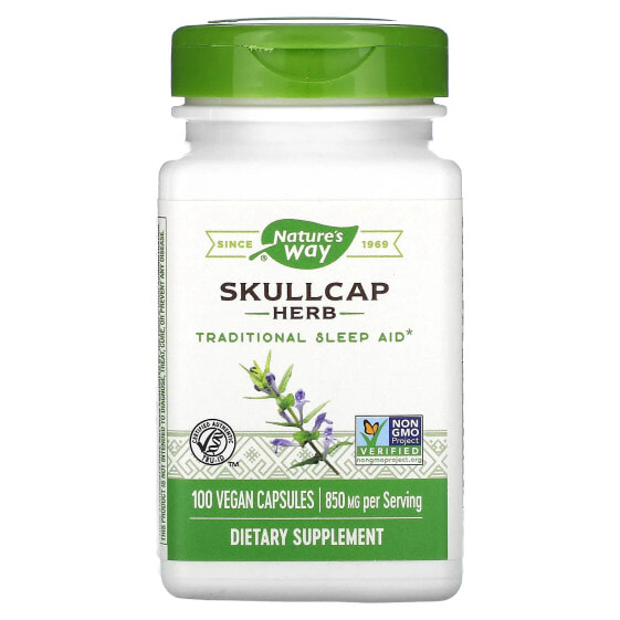 Травяные веганские капсулы Nature's Way Skullcap Herb, 850 мг, 100 шт (425 мг в капсуле)