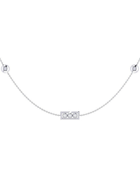 Traffic Light Design Layered Sterling Silver Diamond Women Necklace