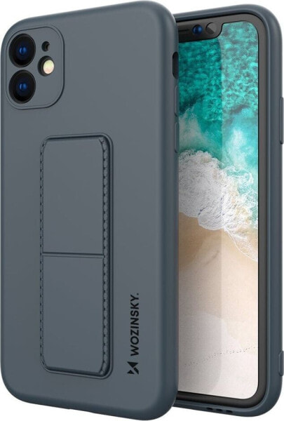 Wozinsky Wozinsky Kickstand Case elastyczne silikonowe etui z podstawką iPhone 12 mini granatowy