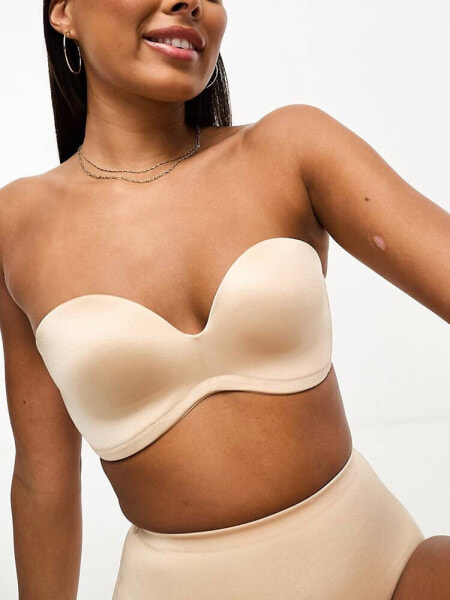 Dorina Mix & Match Sublime Scuplt strapless bandeau bra in beige