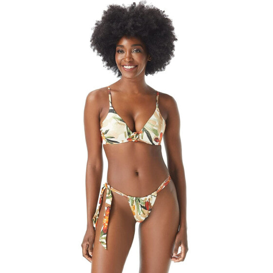 Vince Camuto Womens Seychelles Floral Knotted Bikini Top Bone Size XS