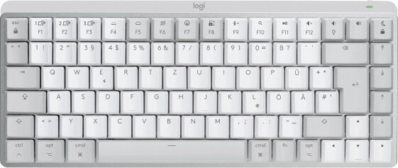 Logitech MX Mechanical Mini for Mac Minimalist Wireless Illuminated Keyboard - Tenkeyless (80 - 87%) - Bluetooth - Mechanical - QWERTZ - LED - Grey - White