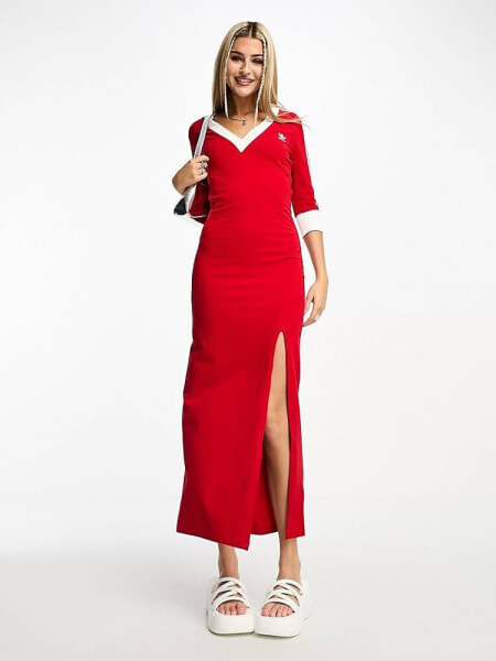 adidas Originals Adicolor dress in scarlett 