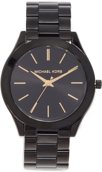 Michael Kors Runway Women's Quartz Watch with Stainless Steel Ceramic Leather Strap