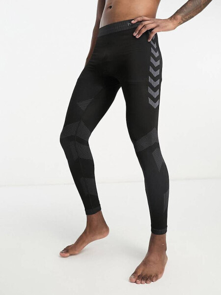 Hummel First seamless jersey leggings in black