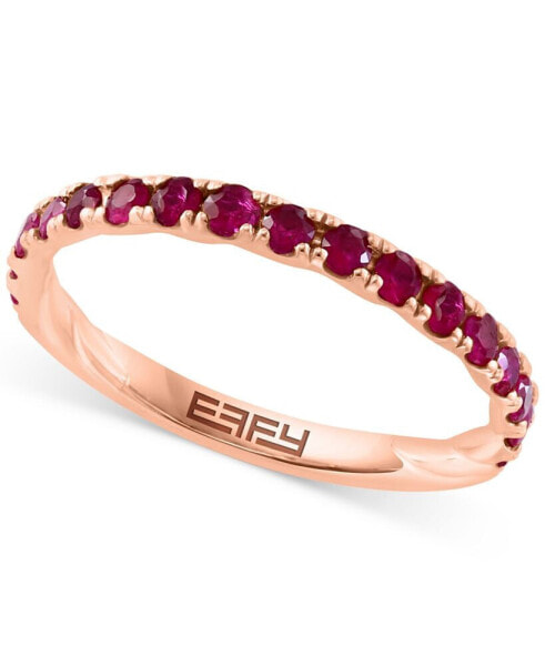 EFFY® Ruby Stack Band (1/2 ct. t.w.) in 14K Rose Gold-Plated Sterling Silver (Also available in Emerald and Sapphire)