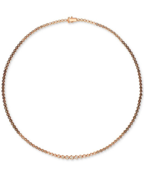 Ombré® Chocolate Ombré Diamond 18" Tennis Necklace (5-1/2 ct. t.w.) in 14k Rose Gold