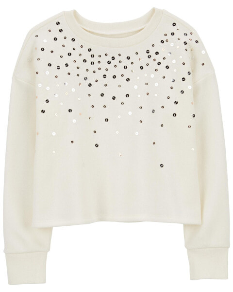 Kid Fleece Sequin Pullover 10