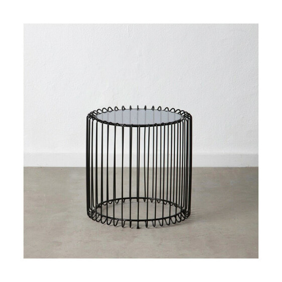 Side table Crystal Black Metal 45 x 45 x 45 cm