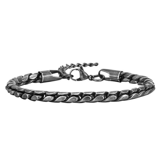 Black steel bracelet for men