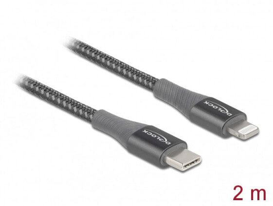 Delock 86632 - 2 m - Lightning - USB A - Male - Male - Grey