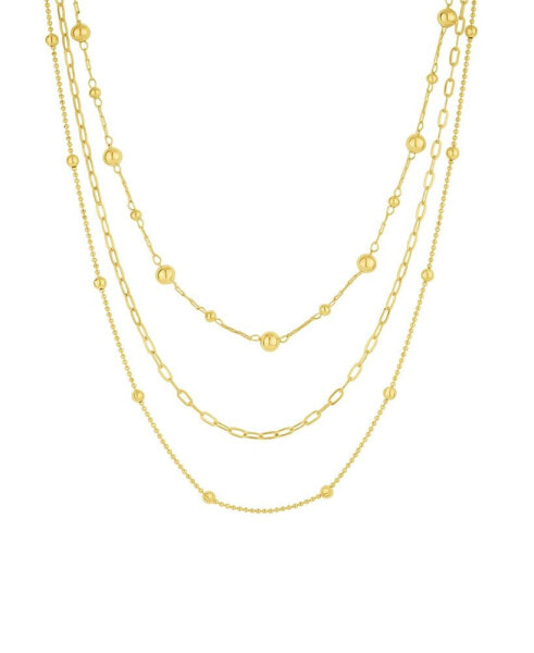 18K Gold Plated or Silver PlatedTriple Layered Necklace