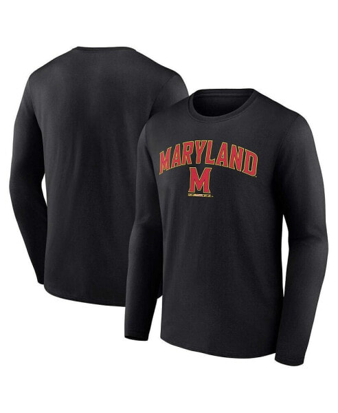 Men's Black Maryland Terrapins Campus Long Sleeve T-shirt