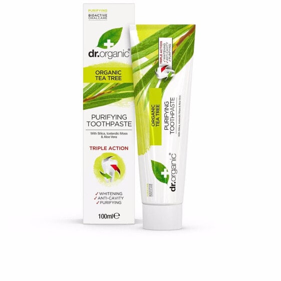Dr. Organic Bioactive Organic Tea Tree Purifying Toothpaste Отбеливающая, очищающая зубная паста с экстрактом чайного дерева 100 мл