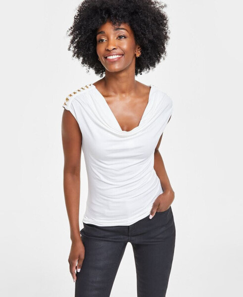 Women's Laced-Chain-Shoulder Top, Created for Macy's