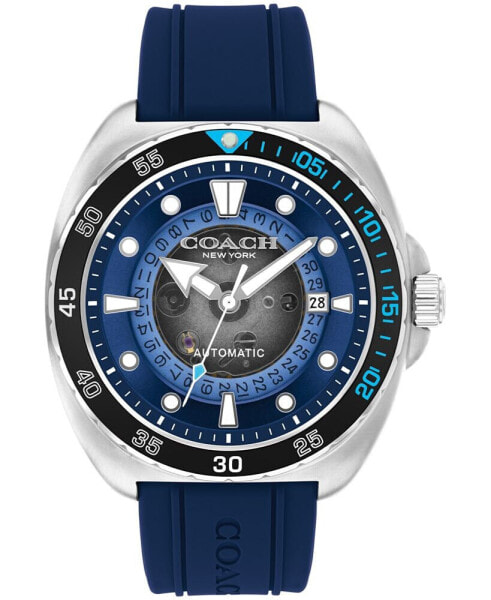Men's Charter Automatic Blue Silicone Watch 44mm